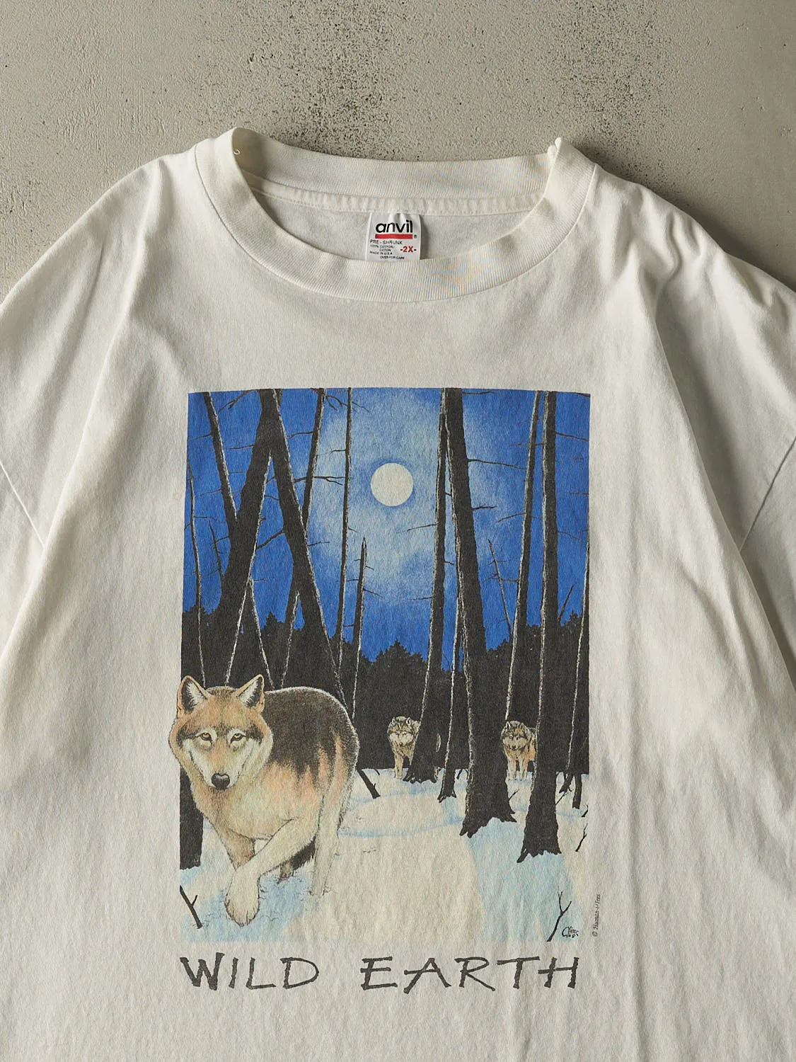 Vintage 90s White Wild Earth Wolf Single Stitch Tee (XL/XXL) sold by Rebalance Vintage product image thumbnail 2