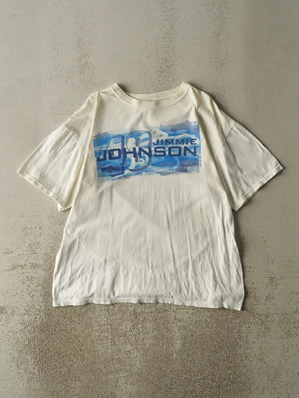 Vintage 10' White Jimmie Johnson Nascar Racing Tee (L/XL) made by Rebalance Vintage