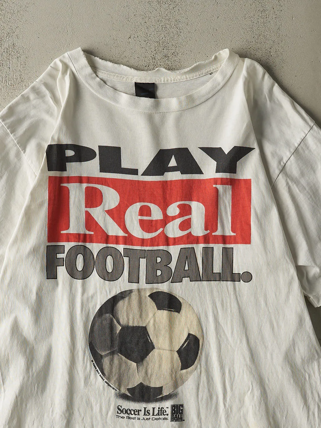 Vintage 94' White Soccer Slogan Tee (XL/XXL) sold by Rebalance Vintage product image thumbnail 2