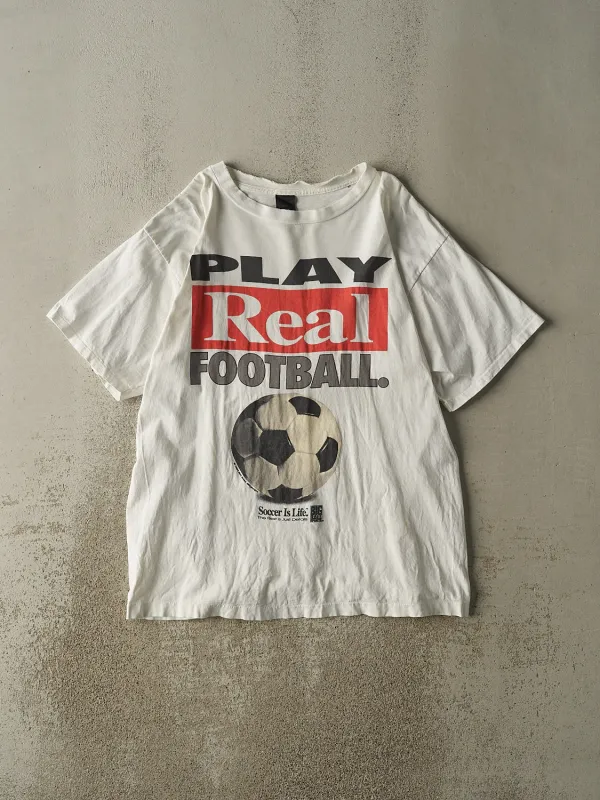 Vintage 94' White Soccer Slogan Tee (XL/XXL) sold by Rebalance Vintage