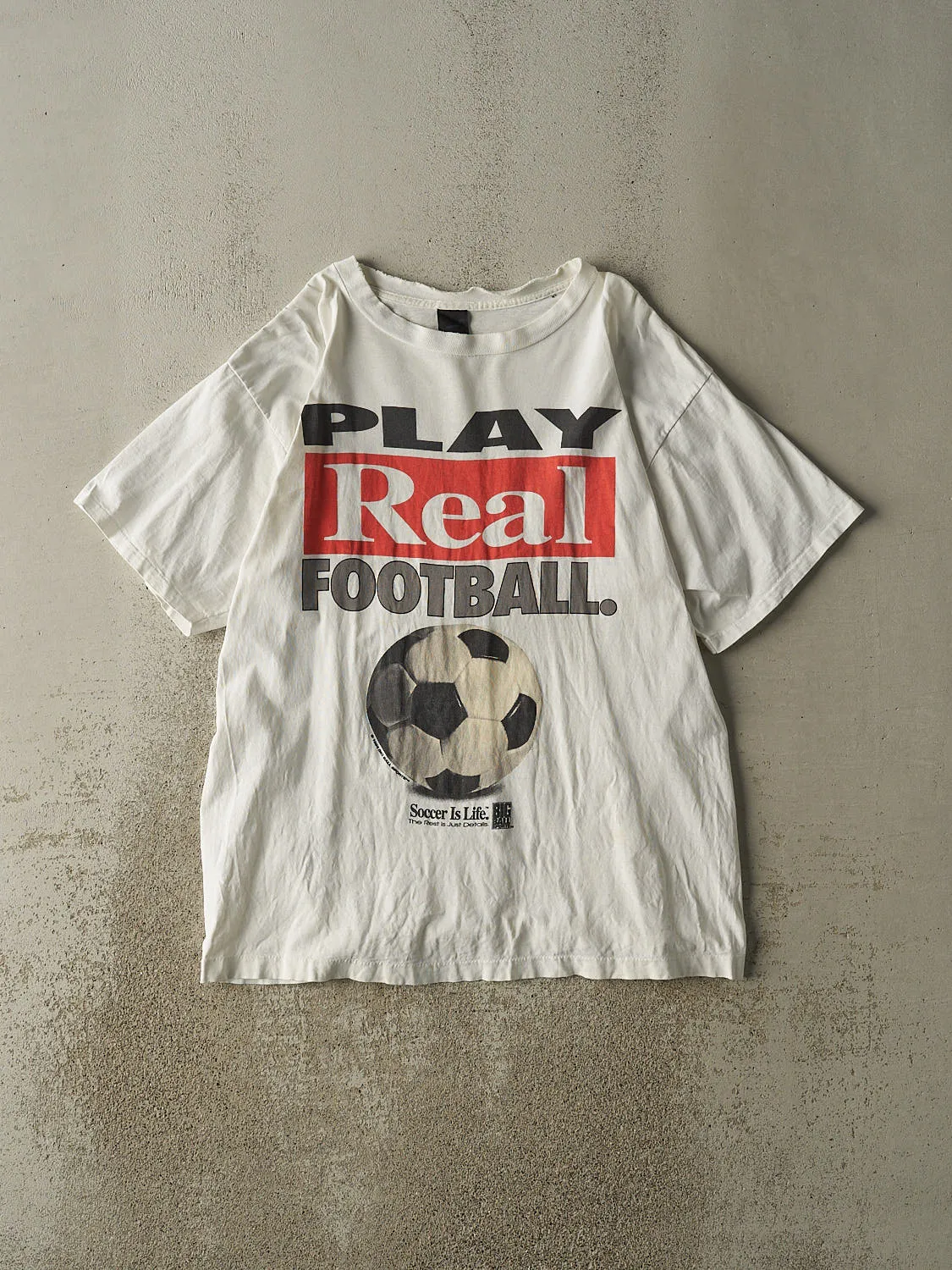Vintage 94' White Soccer Slogan Tee (XL/XXL) sold by Rebalance Vintage