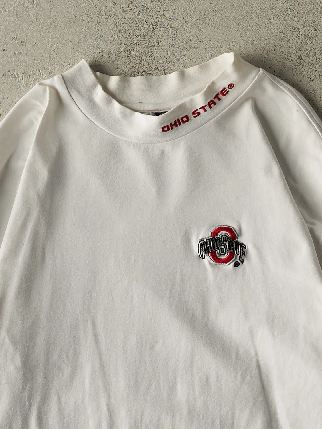 Vintage Y2K White Ohio State University Embroidered Mock Neck Long Sleeve (XL) sold by Rebalance Vintage product image thumbnail 2