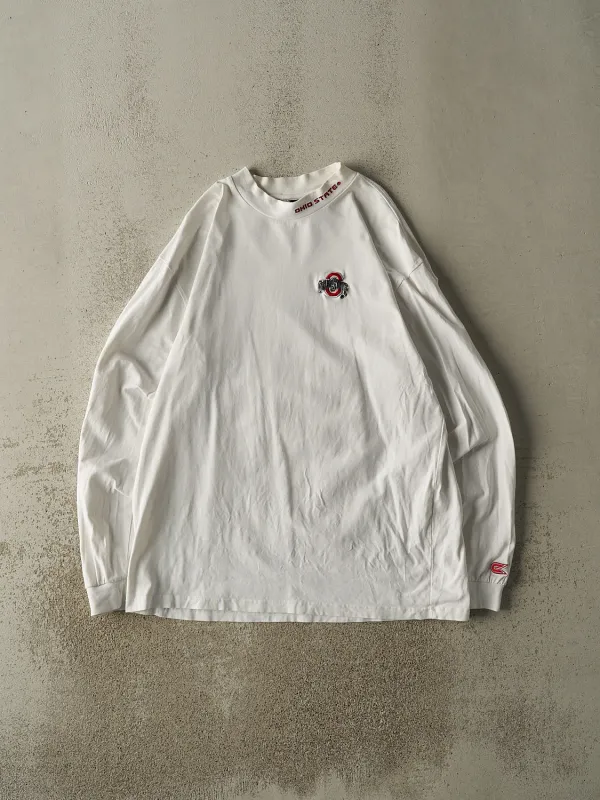 Vintage Y2K White Ohio State University Embroidered Mock Neck Long Sleeve (XL) sold by Rebalance Vintage