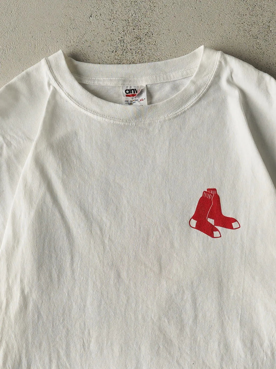 Vintage 01' White Boston Red Sox Tee (XL) sold by Rebalance Vintage product image thumbnail 3