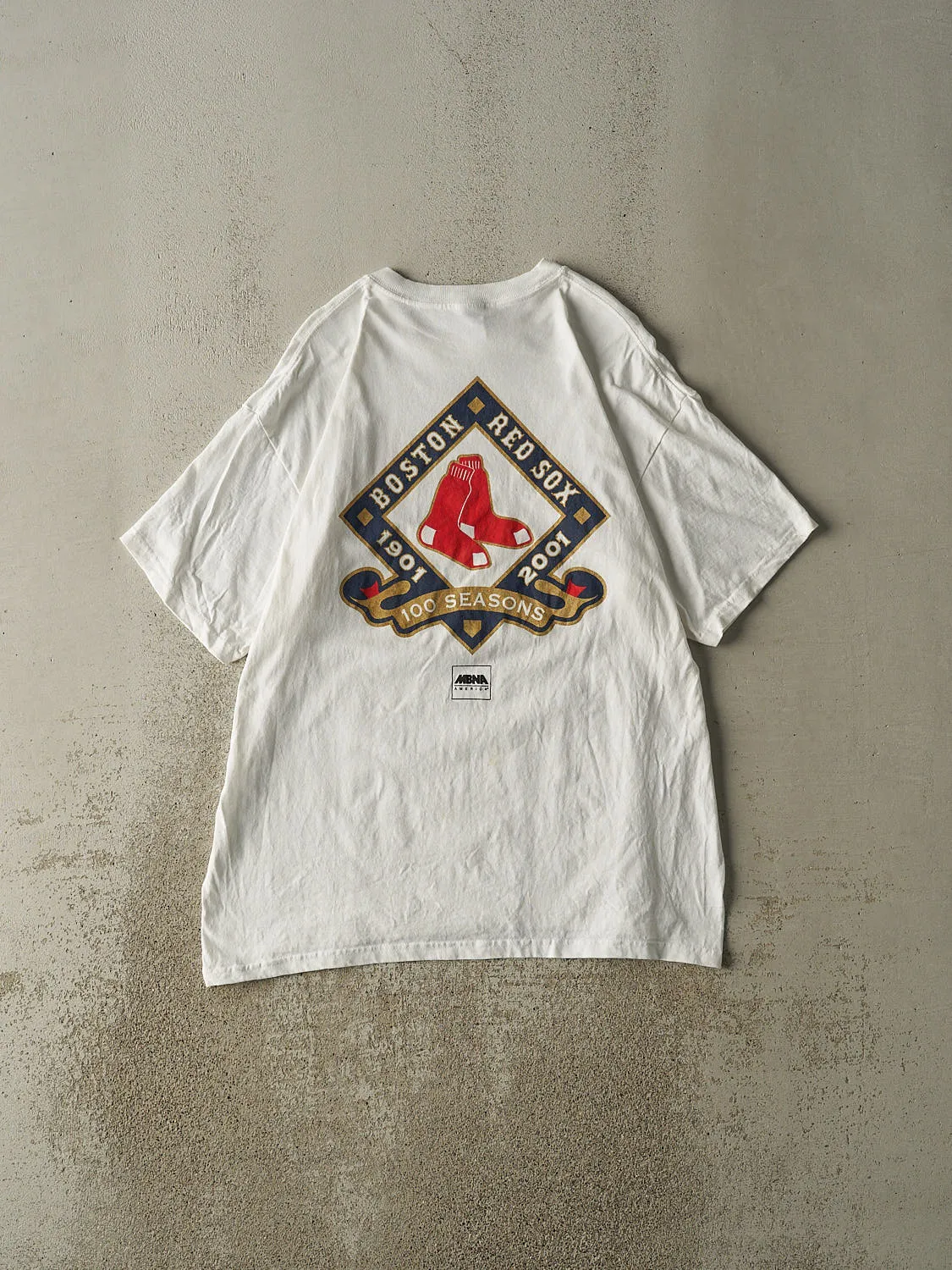 Vintage 01' White Boston Red Sox Tee (XL) sold by Rebalance Vintage product image thumbnail 2