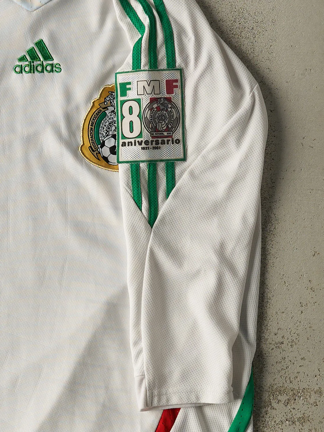 Vintage 07' White Adidas Mexico Soccer Jersey (M) sold by Rebalance Vintage product image thumbnail 3