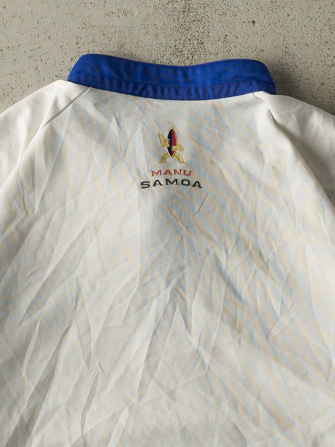 Vintage Y2K White & Blue Adidas Samoa Rugby Jersey (XXL/XXXL) sold by Rebalance Vintage product image thumbnail 4
