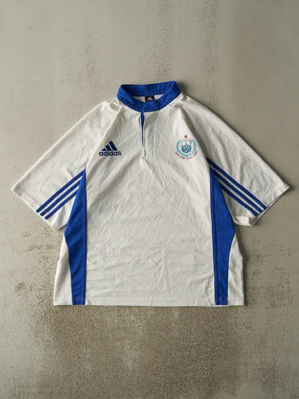 Vintage Y2K White & Blue Adidas Samoa Rugby Jersey (XXL/XXXL) sold by Rebalance Vintage