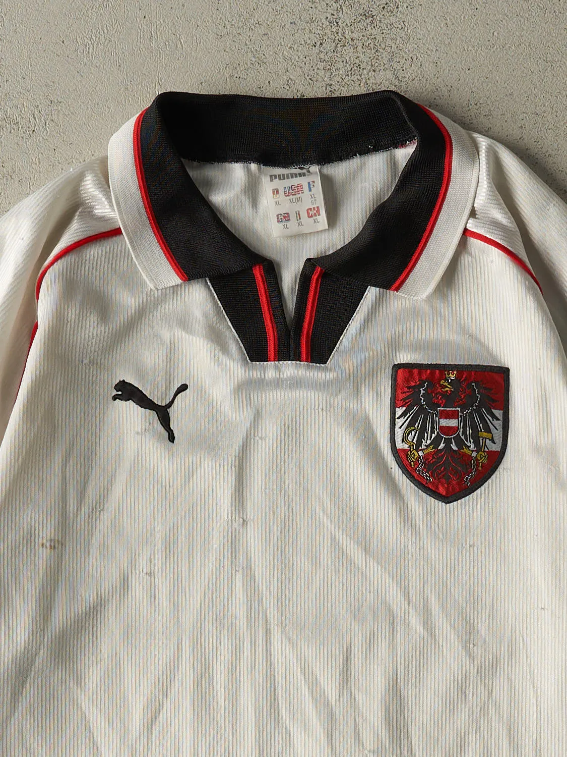 Vintage 90s White & Black Austria Puma Soccer Jersey (L) sold by Rebalance Vintage product image thumbnail 2