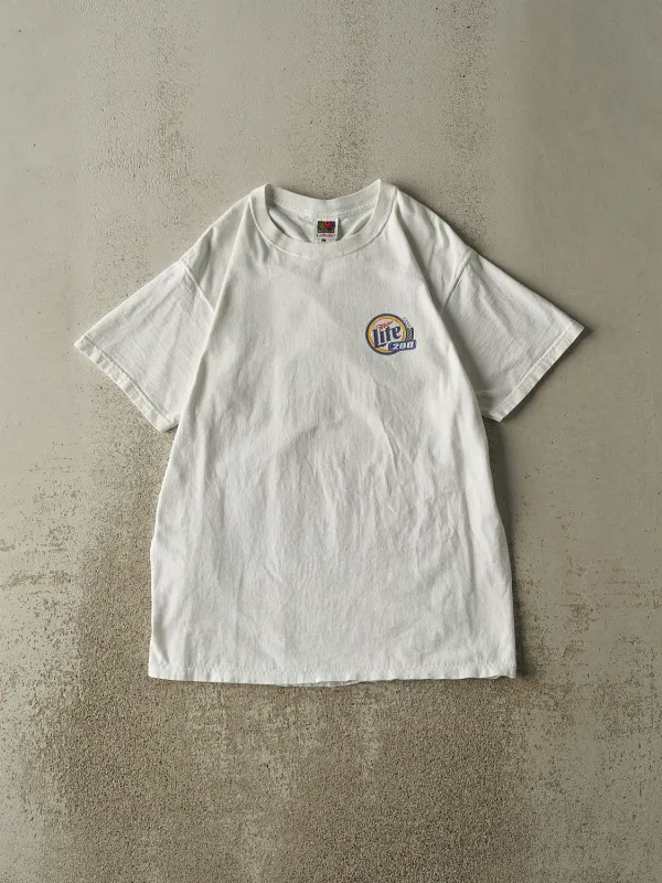Vintage 01' White Miller Lite Racing Tee (M/L) sold by Rebalance Vintage