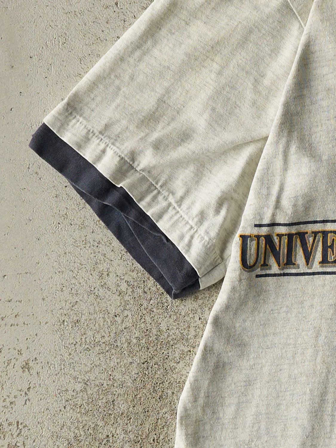 Vintage 90s Heather Grey University of Notre Dame Tee (L/XL) sold by Rebalance Vintage product image thumbnail 3