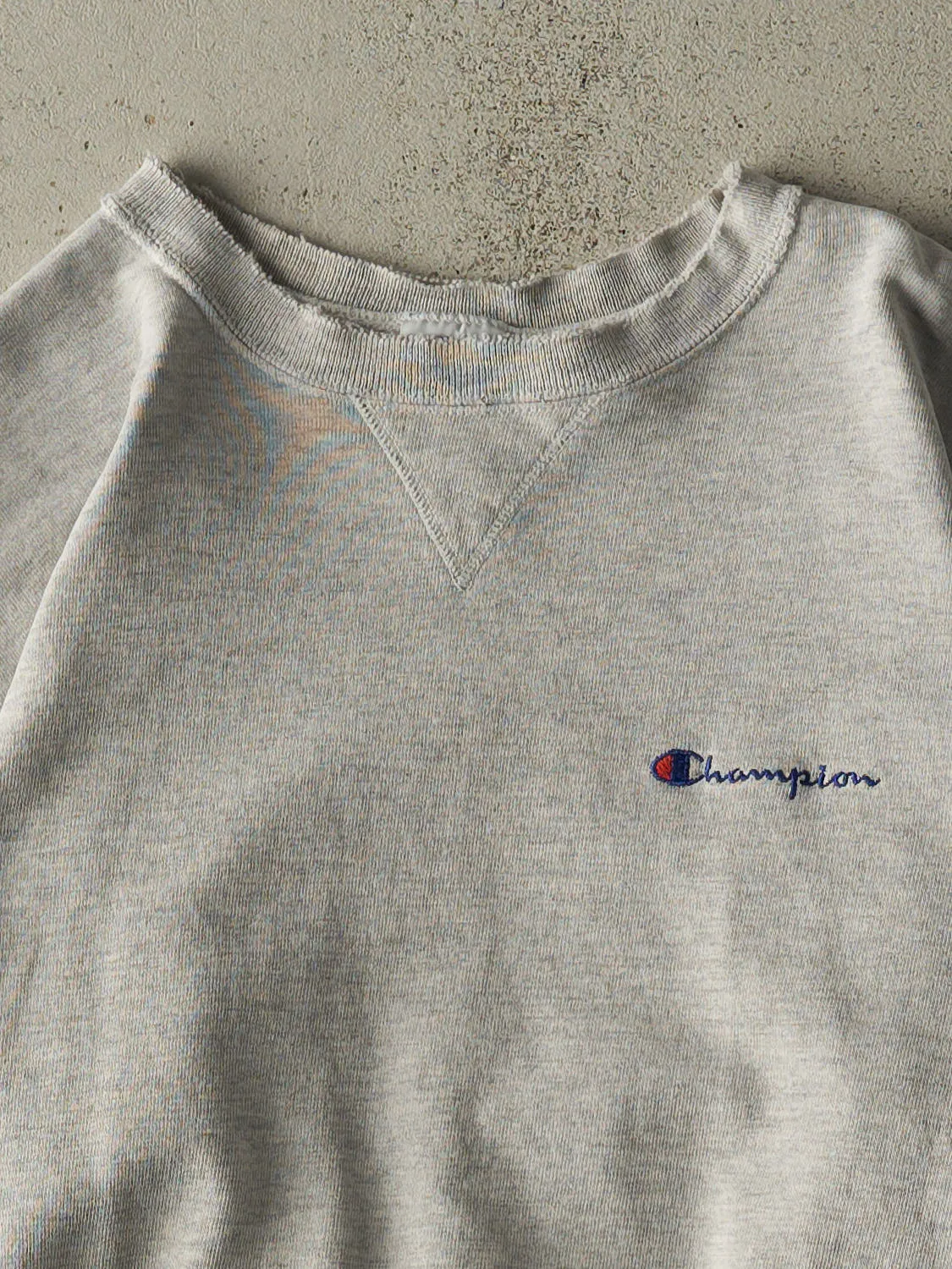 Vintage 90s Heather Grey Champion Embroidered Crewneck (M/L) sold by Rebalance Vintage product image thumbnail 2