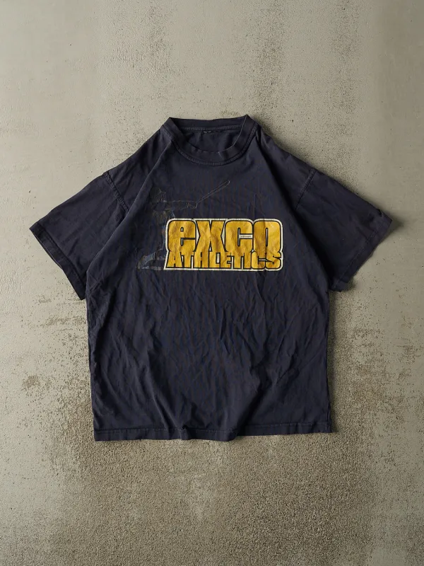 Vintage 90s Navy Blue Exco Athletics Tee (L) sold by Rebalance Vintage