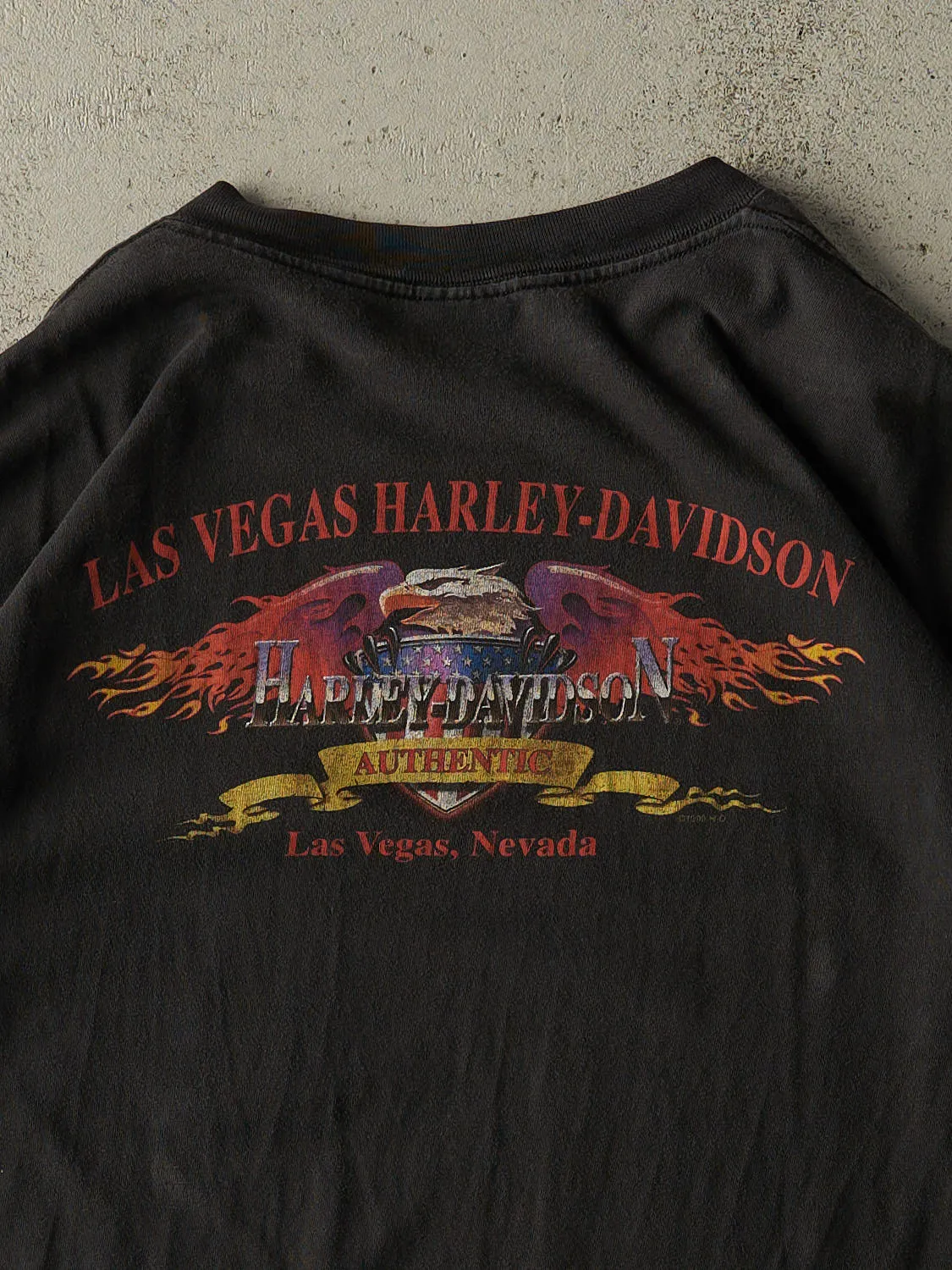 Vintage 99' Black Harley Davidson Pocket Tee (XL/XXL) sold by Rebalance Vintage product image thumbnail 4