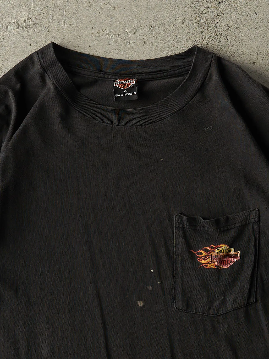 Vintage 99' Black Harley Davidson Pocket Tee (XL/XXL) sold by Rebalance Vintage product image thumbnail 3
