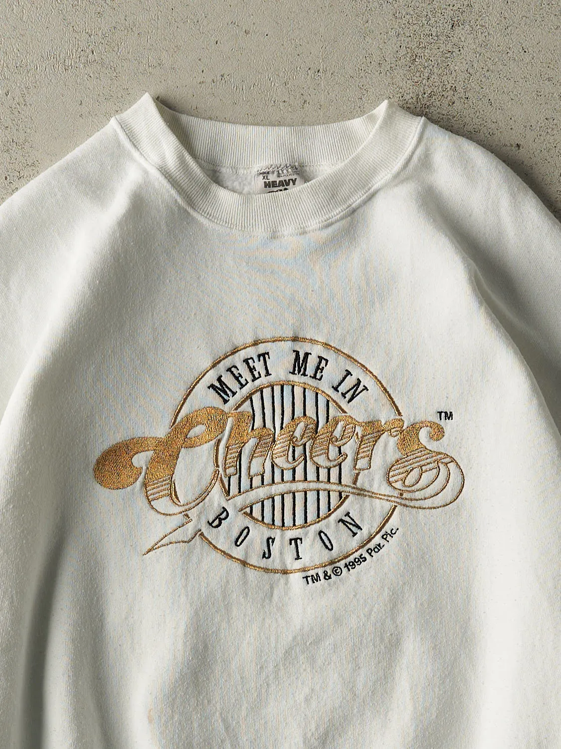 Vintage 95' White Cheers "Meet Me In Boston" Crewneck (L/XL) sold by Rebalance Vintage product image thumbnail 2