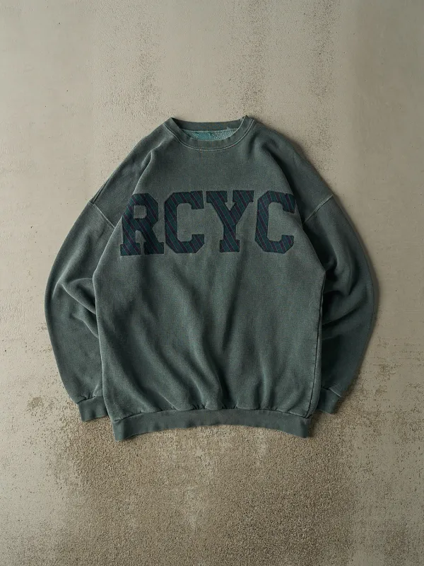 Vintage 90s Washed Green RCYC Embroidered Crewneck (XL/XXL) sold by Rebalance Vintage