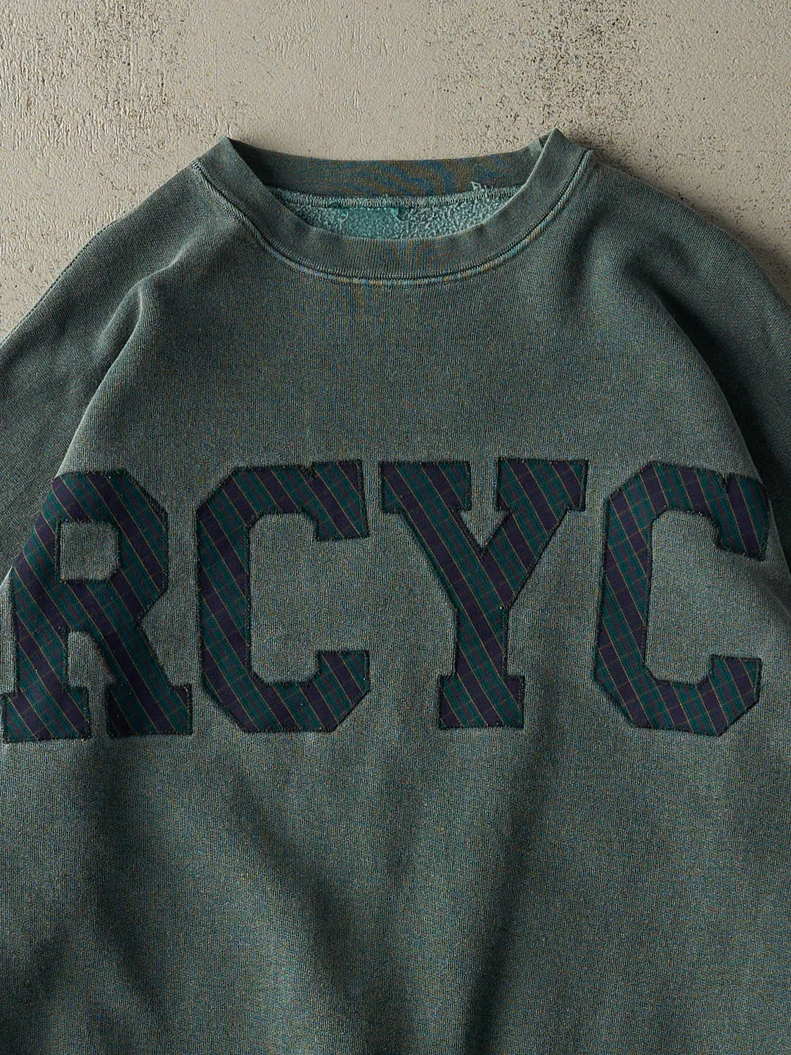 Vintage 90s Washed Green RCYC Embroidered Crewneck (XL/XXL) sold by Rebalance Vintage product image thumbnail 2