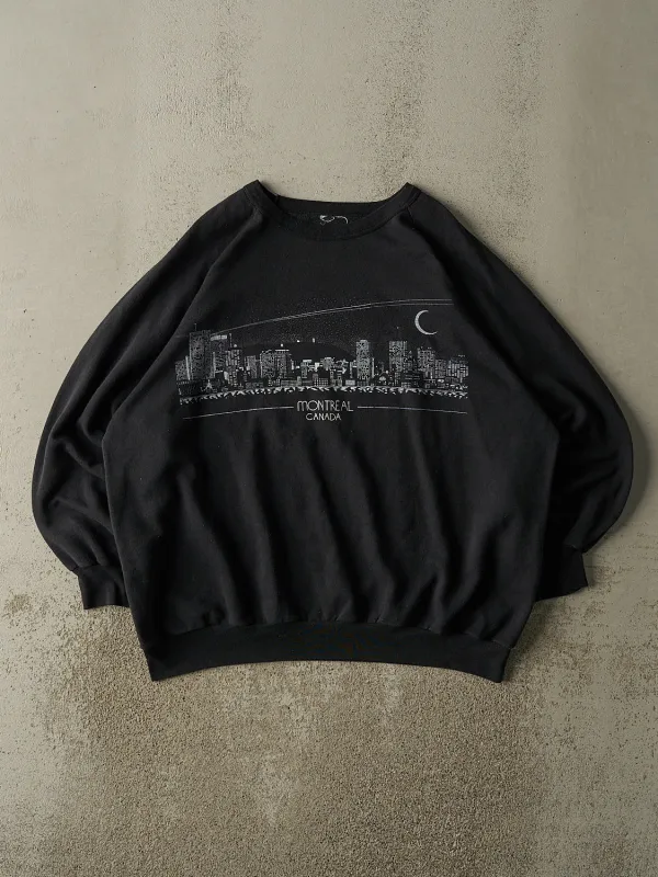 Vintage 80s Black Montreal Canada Crewneck (XL) made by Rebalance Vintage