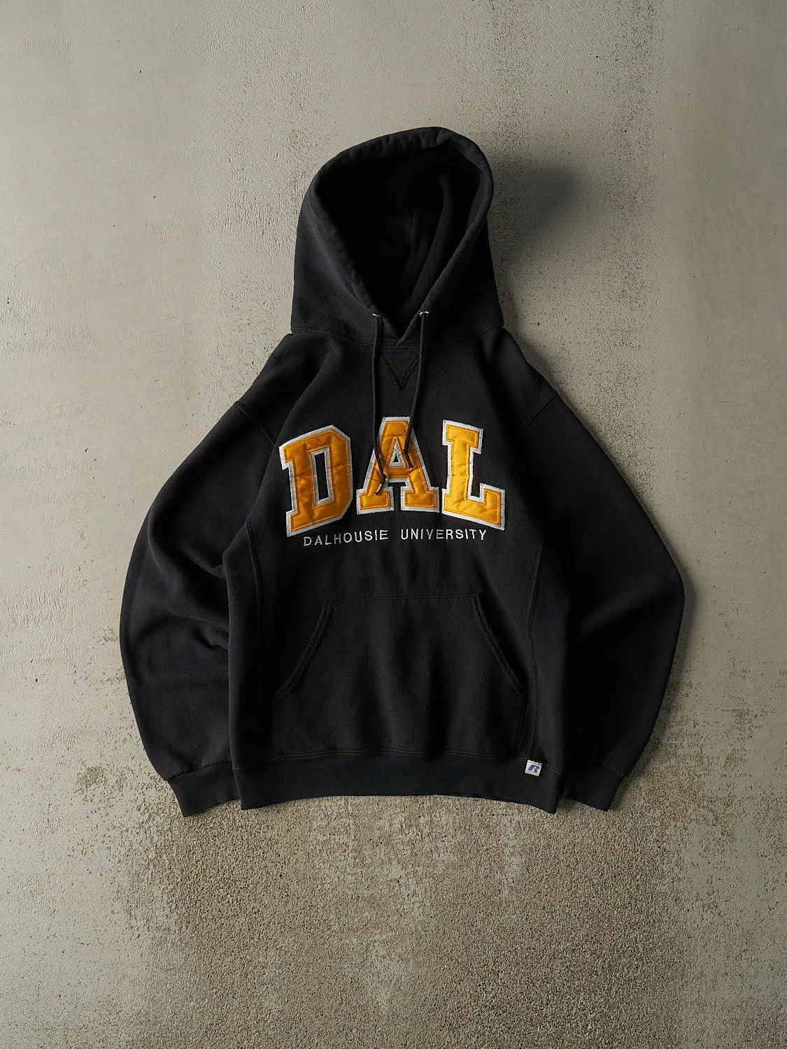 Vintage Y2K Black Russell Athletic Dalhousie University Hoodie (XS/S) sold by Rebalance Vintage