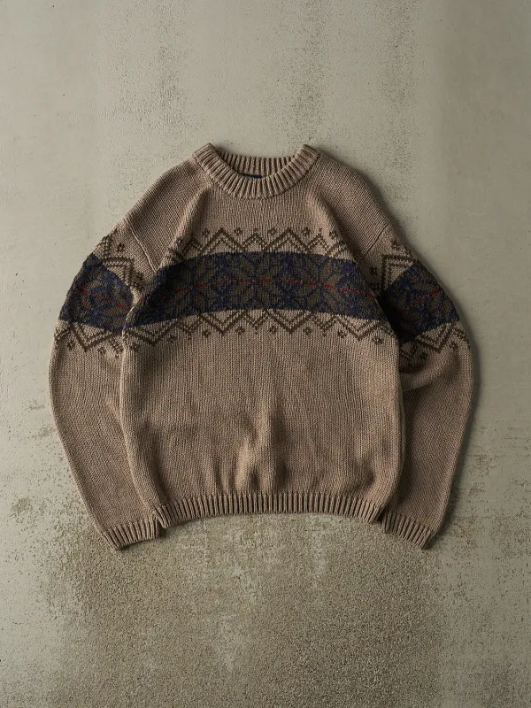 Vintage 90s Beige Snowflake Patterned Knit (M/L) sold by Rebalance Vintage