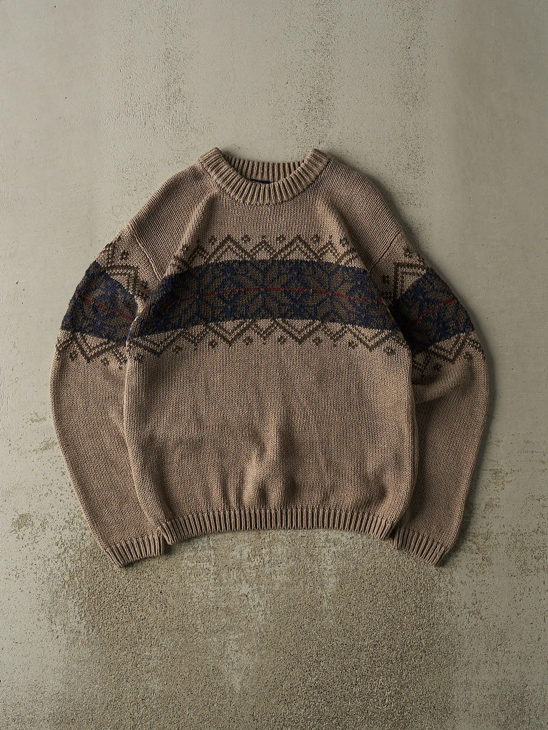 Vintage 90s Beige Snowflake Patterned Knit (M/L) sold by Rebalance Vintage