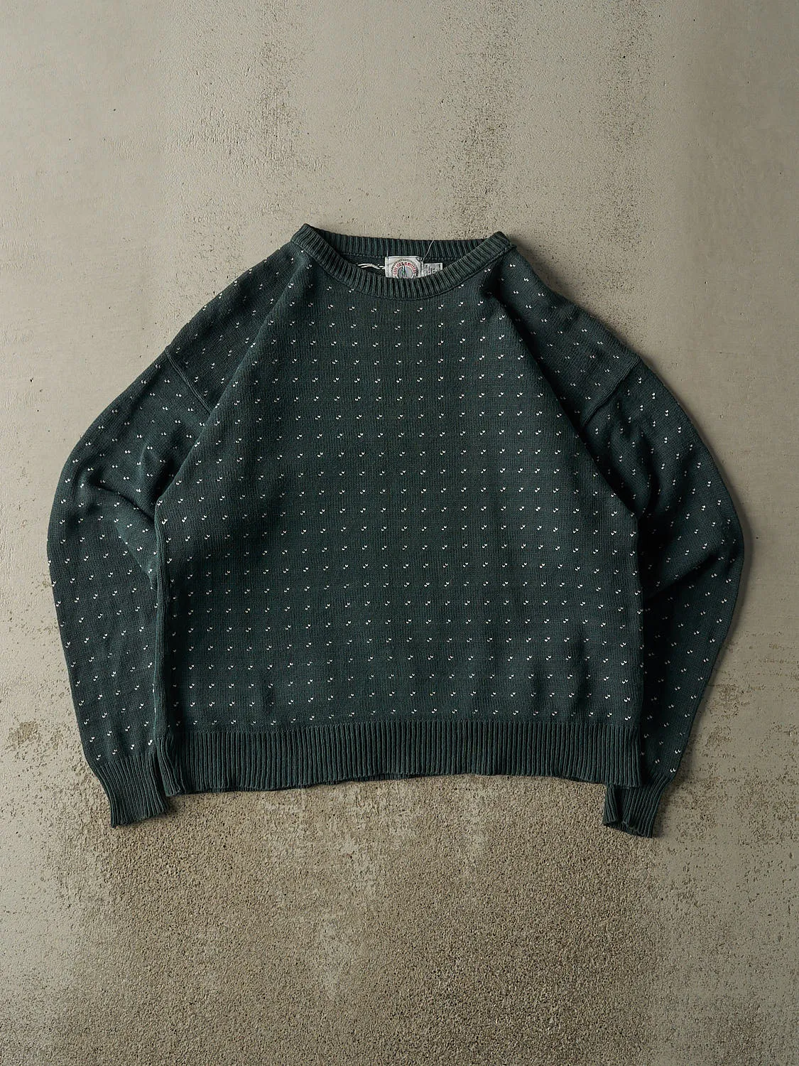Vintage 80s Green Patterned Knit (L/XL) sold by Rebalance Vintage