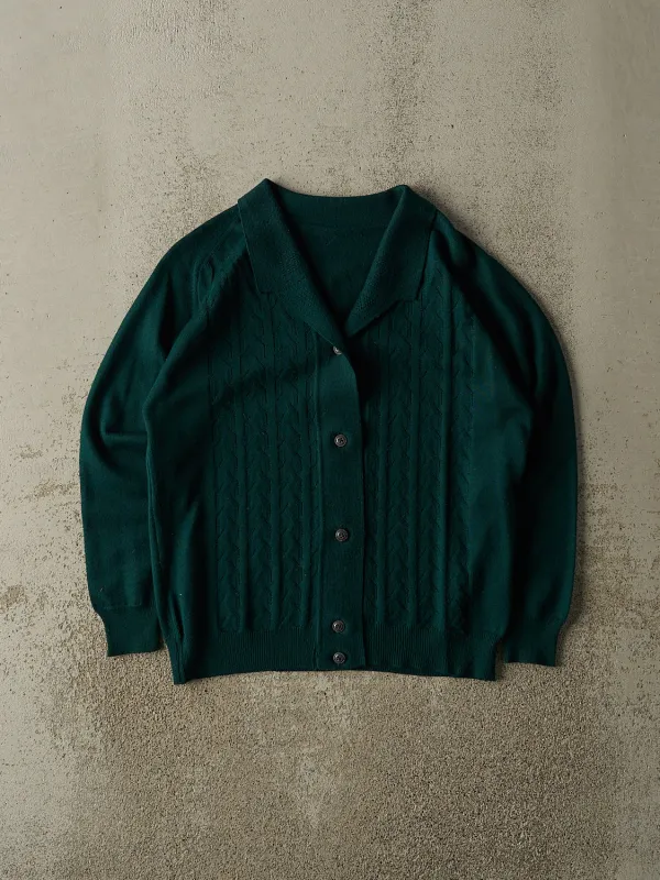Vintage 70s Forest Green Knit Cardigan (XS/S) sold by Rebalance Vintage