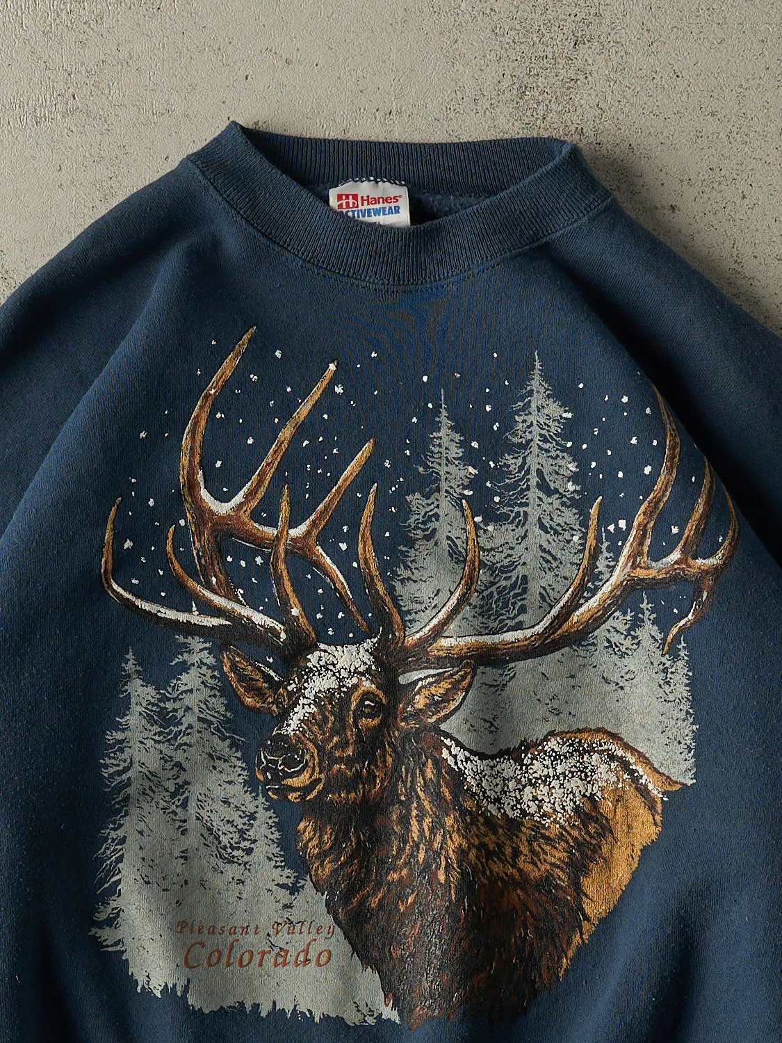 Vintage 80s Teal Colorado Deer Crewneck (M) sold by Rebalance Vintage product image thumbnail 2