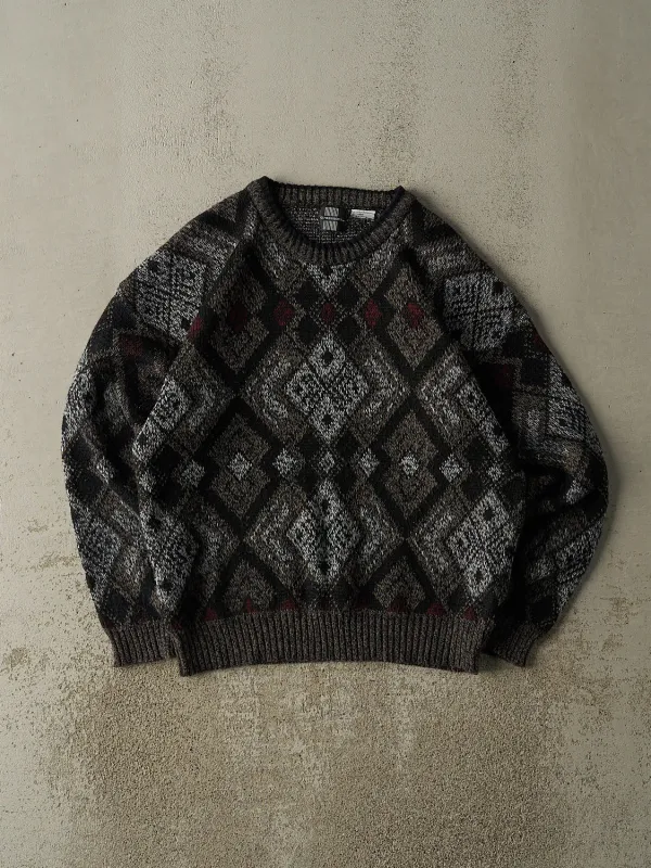 Vintage 90s Black Patterned Knit (L) sold by Rebalance Vintage