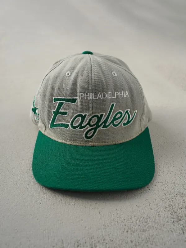 Vintage Green Philadelphia Eagles Embroidered Snap Back Hat sold by Rebalance Vintage