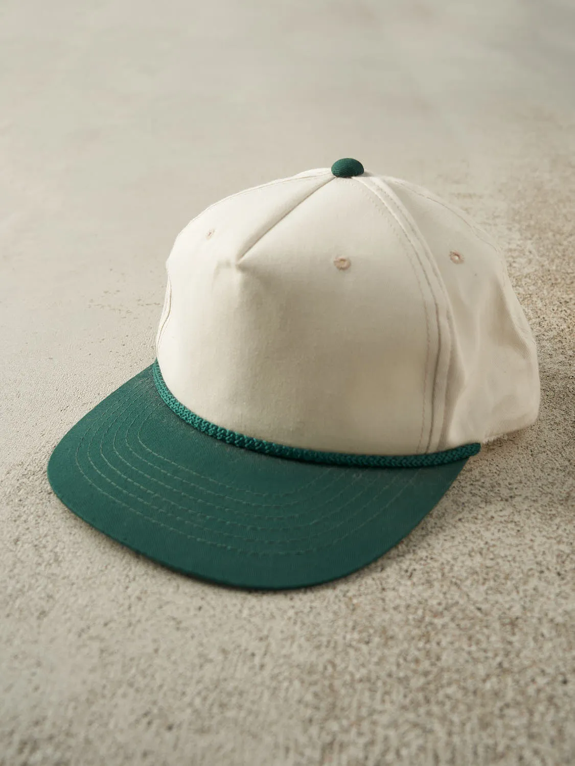 Vintage 90s White & Green Leather Strapback (O/S) sold by Rebalance Vintage product image thumbnail 2