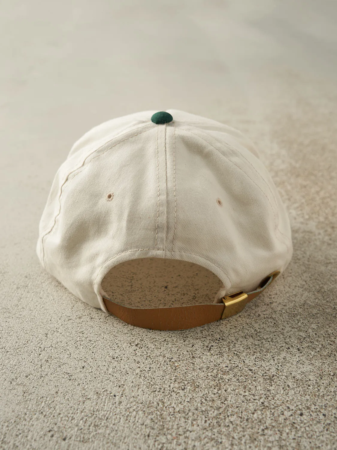 Vintage 90s White & Green Leather Strapback (O/S) sold by Rebalance Vintage product image thumbnail 4