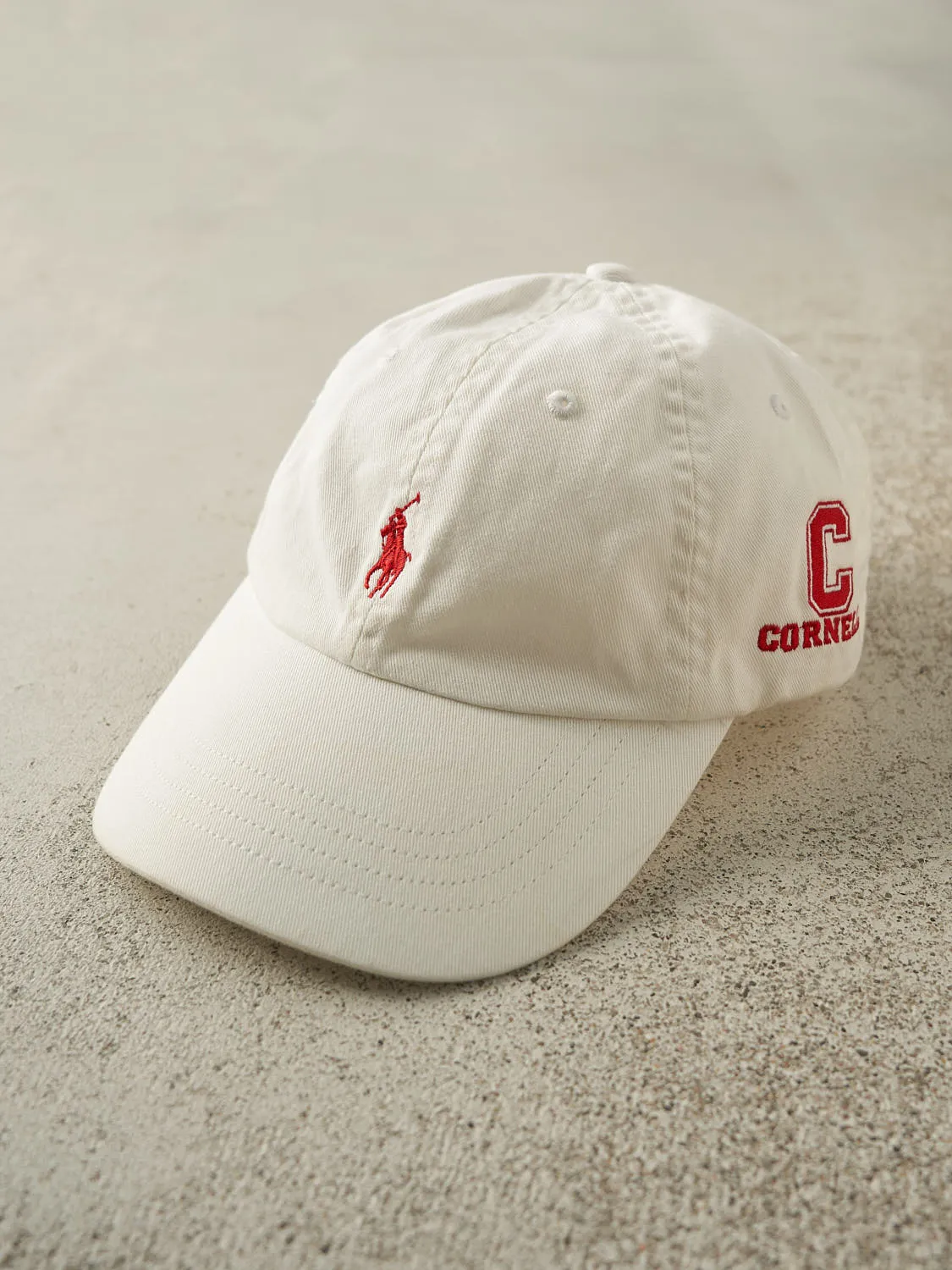 Vintage Y2K White & Red Polo Ralph Lauren Cornell University Strapback (O/S) sold by Rebalance Vintage product image thumbnail 2