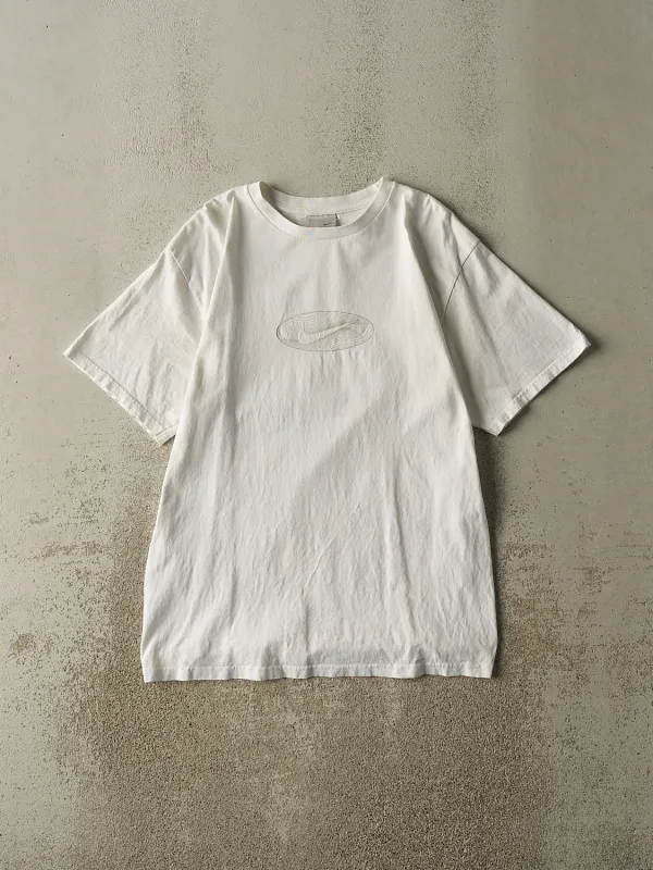 Vintage Y2K White Nike Swoosh Tee (M/L) sold by Rebalance Vintage