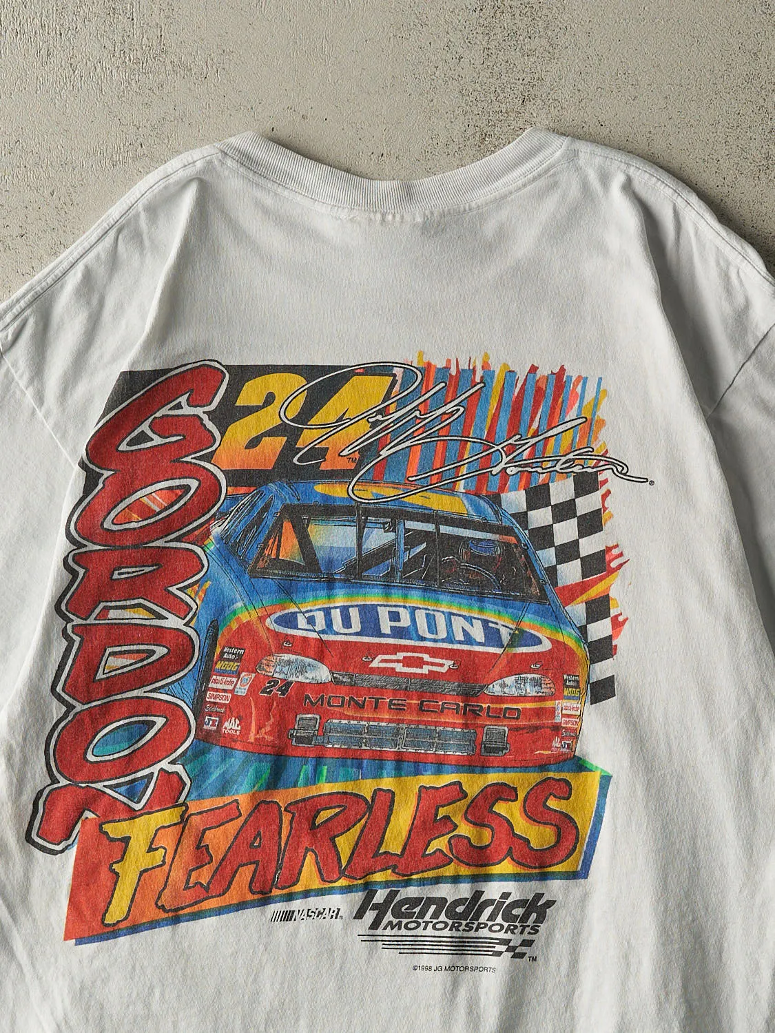 Vintage 98' White Jeff Gordon Nascar Racing Tee (L/XL) sold by Rebalance Vintage product image thumbnail 4