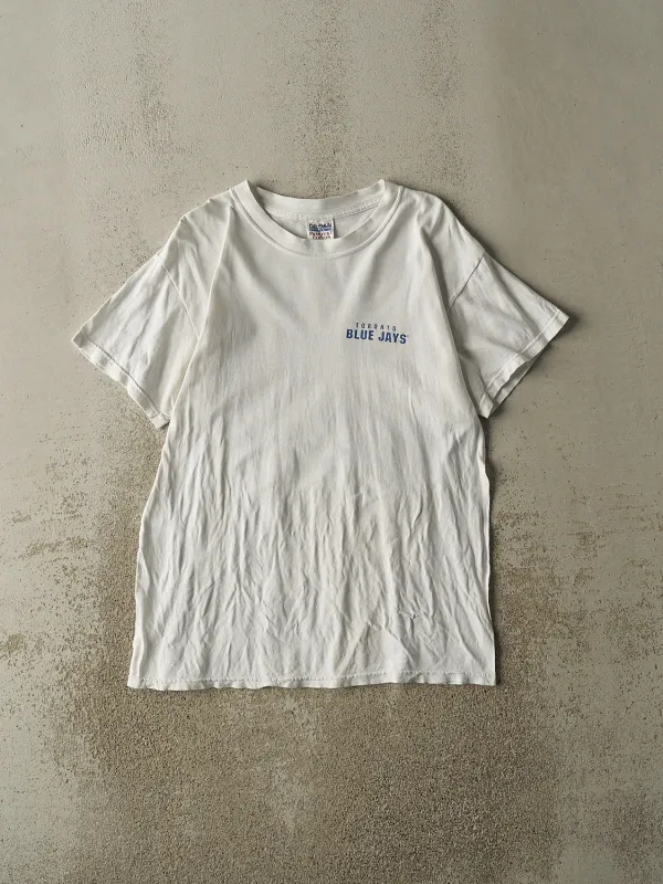 Vintage Y2K White Toronto Blue Jays Tee (S/M) sold by Rebalance Vintage