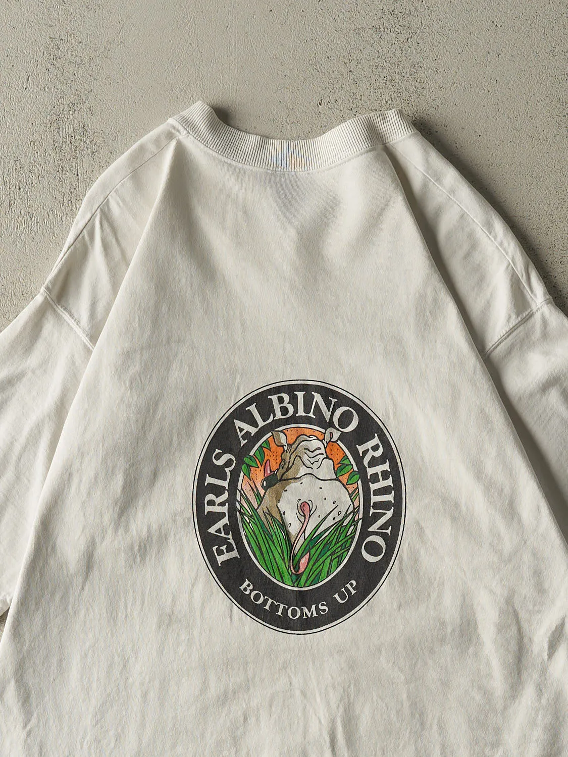 Vintage 90s White Earls Albino Rhino Ale Beer Tee (M/L) sold by Rebalance Vintage product image thumbnail 4
