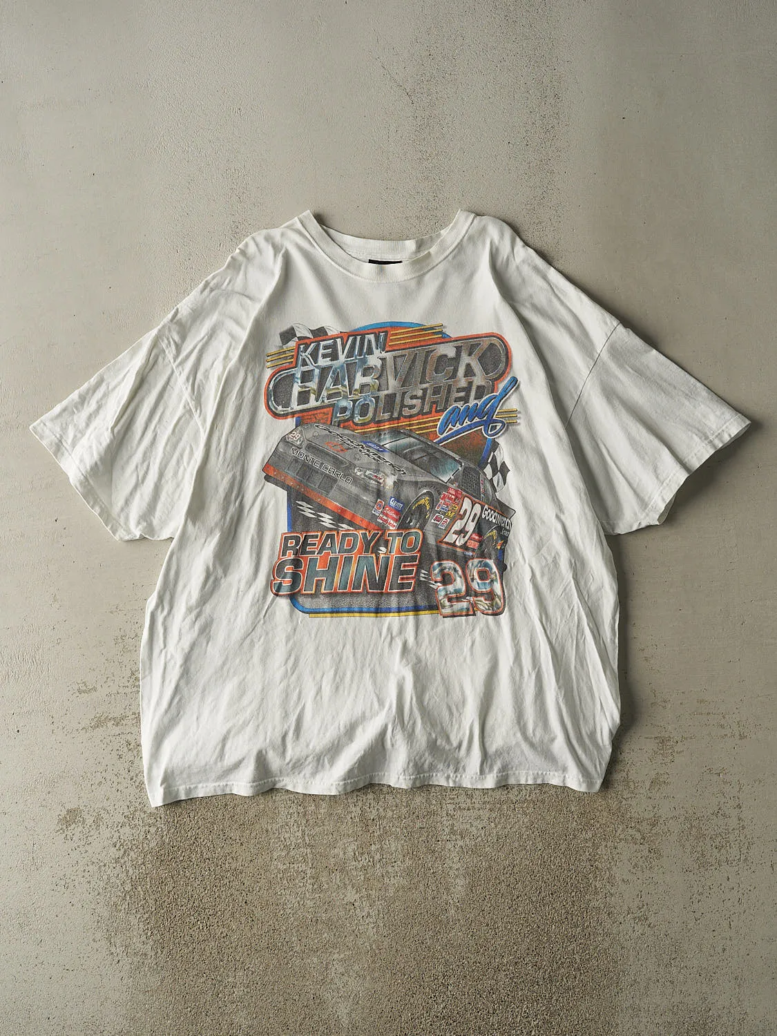 Vintage Y2K White Kevin Harvick Nascar Racing Tee (XXXL) sold by Rebalance Vintage