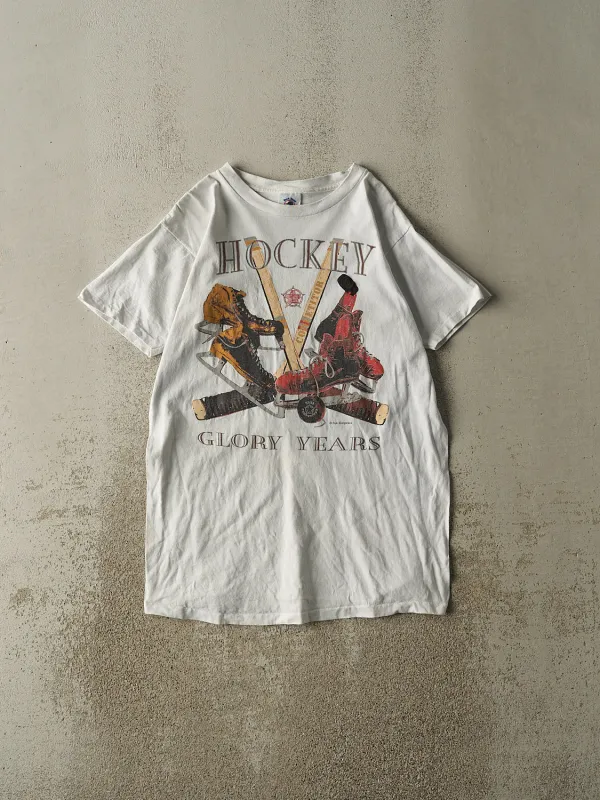 Vintage 80s White Hockey Tee (S/M) sold by Rebalance Vintage