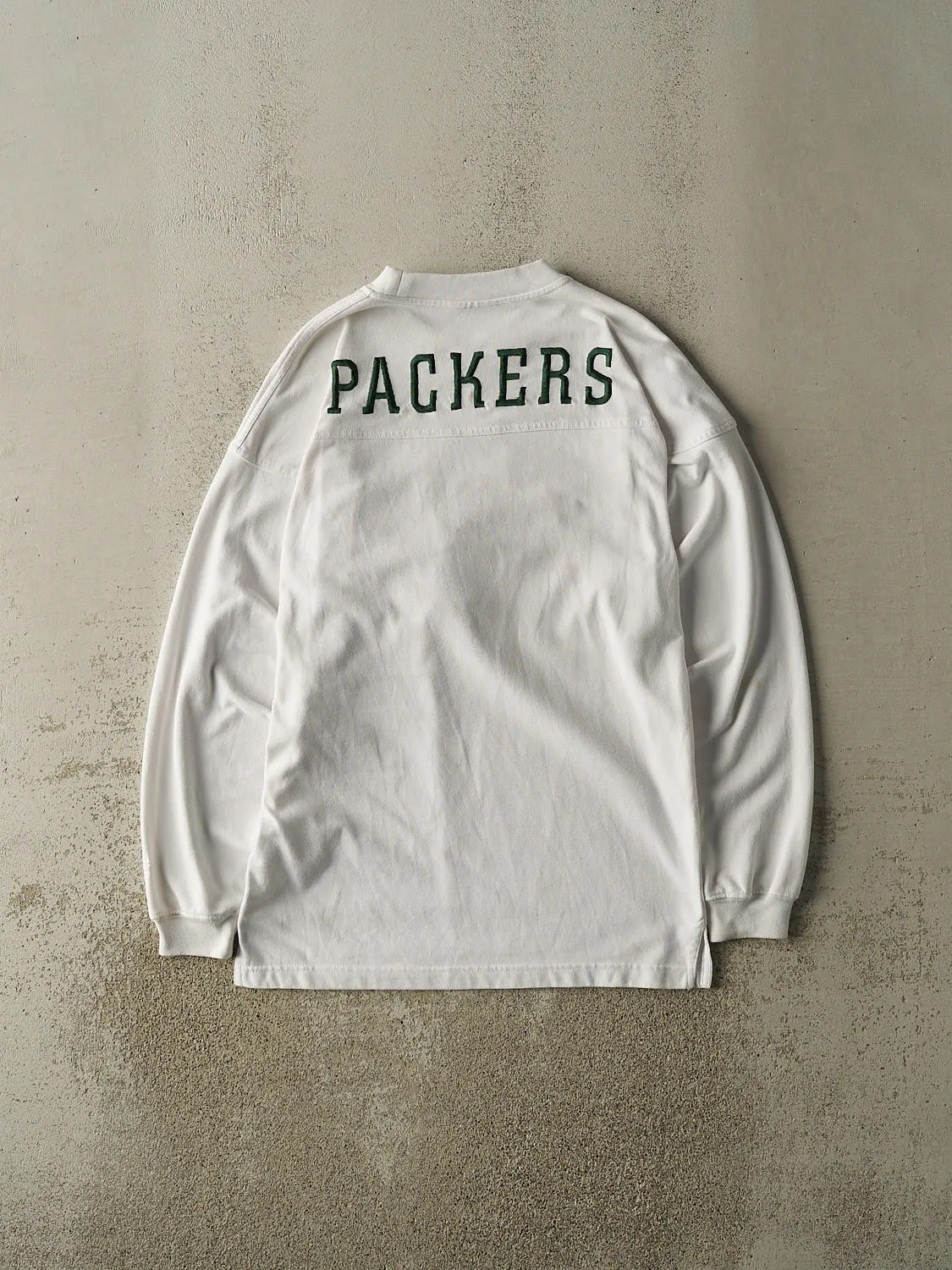 Vintage 90s White Green Bay Packers Embroidered Long Sleeve (M/L) sold by Rebalance Vintage product image thumbnail 2