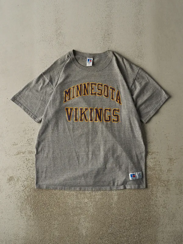 Vintage 90s Grey Russell Athletic Minnesota Vikings Tee (XL) sold by Rebalance Vintage