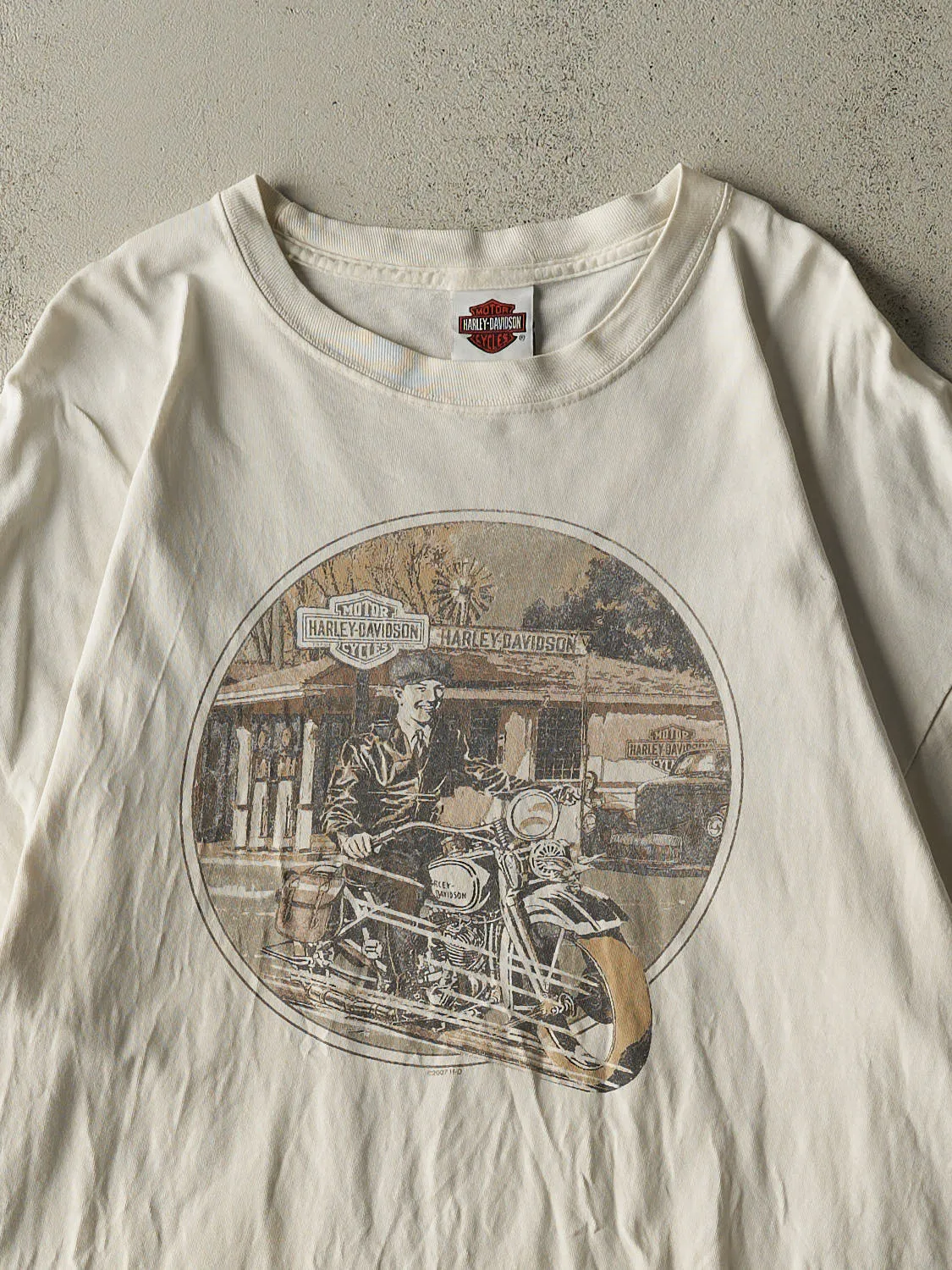 Vintage 07' Beige Harley Davidson Ottawa IL Tee (XL/XXL) sold by Rebalance Vintage product image thumbnail 3
