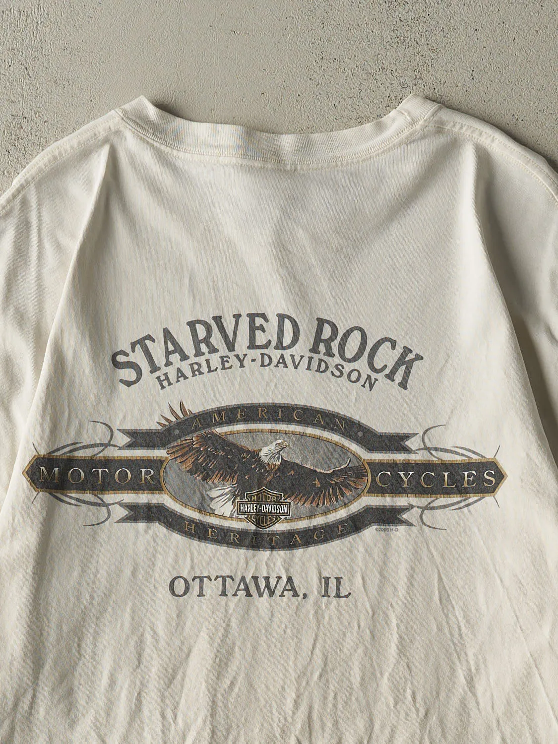 Vintage 07' Beige Harley Davidson Ottawa IL Tee (XL/XXL) sold by Rebalance Vintage product image thumbnail 4