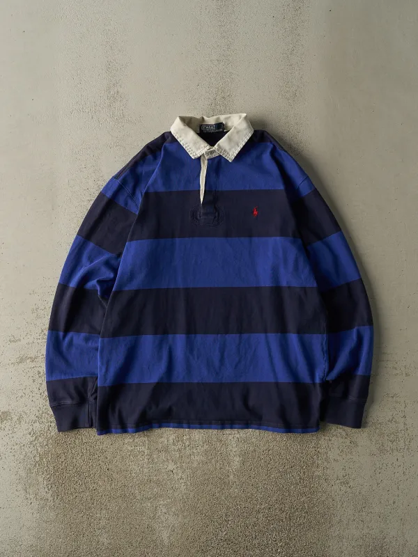 Vintage 90s Navy Blue Polo Ralph Lauren Rugby Long Sleeve (L/XL) sold by Rebalance Vintage
