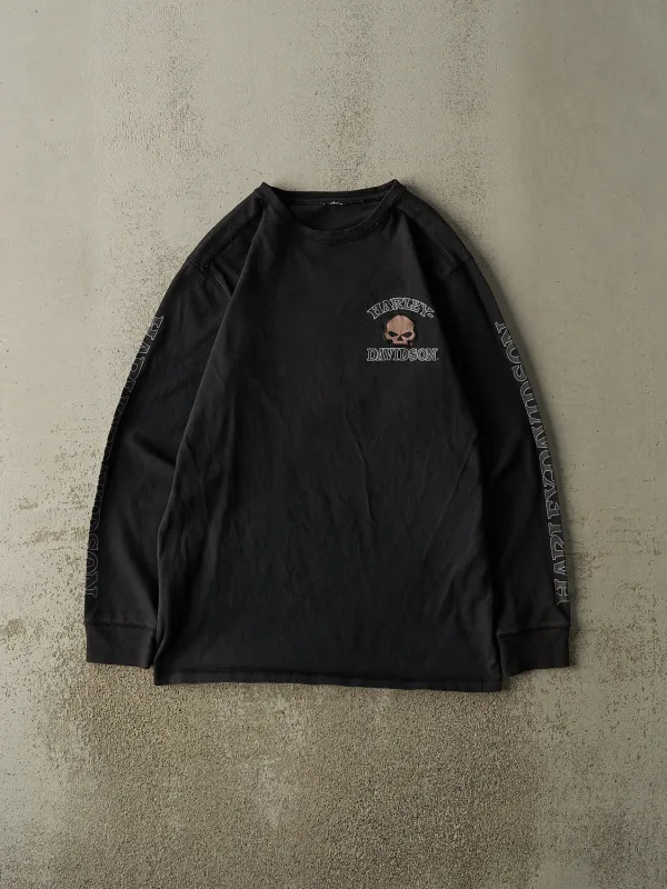 Vintage Y2K Faded Black Harley Davidson Embroidered Long Sleeve (L/XL) sold by Rebalance Vintage