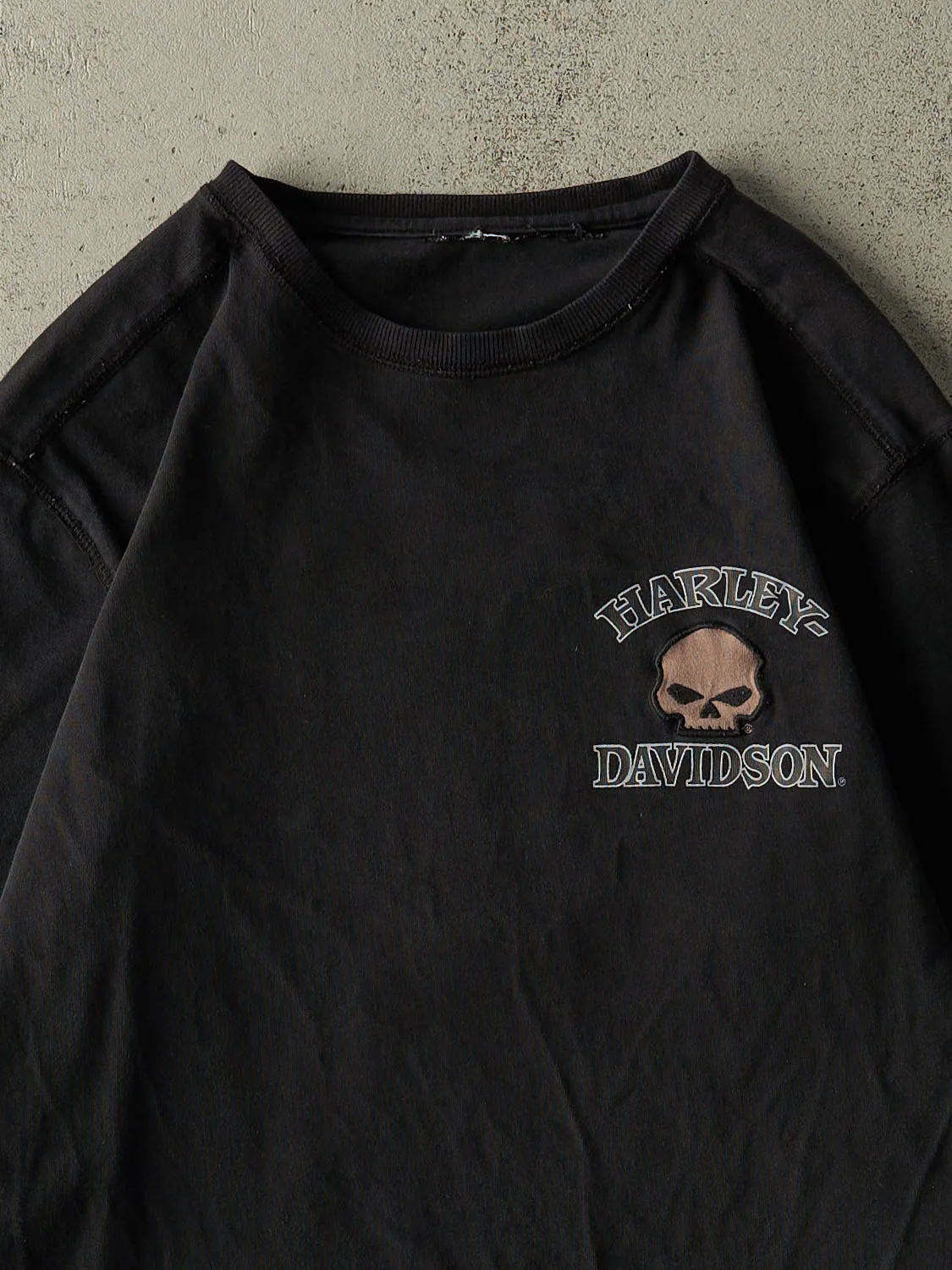 Vintage Y2K Faded Black Harley Davidson Embroidered Long Sleeve (L/XL) sold by Rebalance Vintage product image thumbnail 3