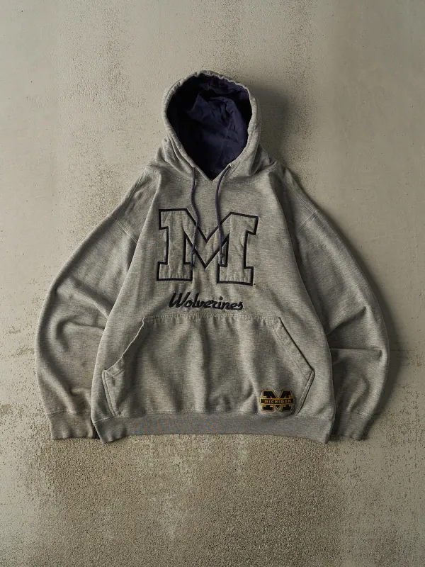 Vintage Y2K Grey University of Michigan Embroidered Hoodie (M/L) sold by Rebalance Vintage