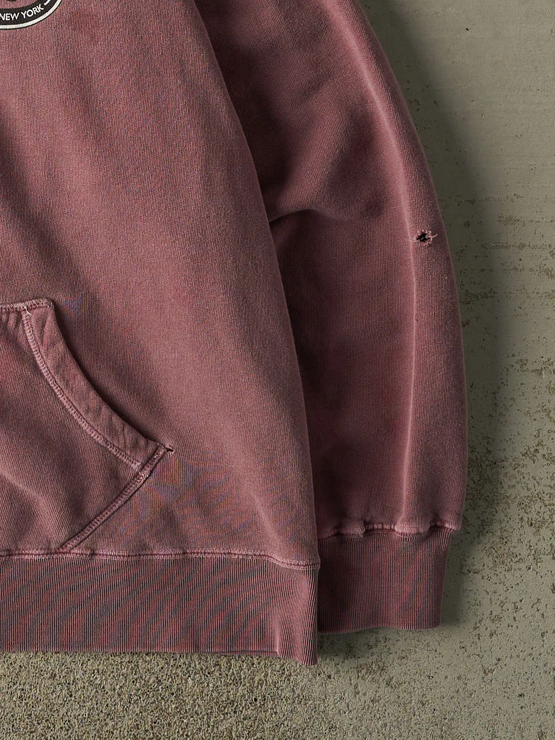 Vintage 90s Washed Burgundy Black Bear Winery Zip Up Hoodie (M/L) sold by Rebalance Vintage product image thumbnail 4