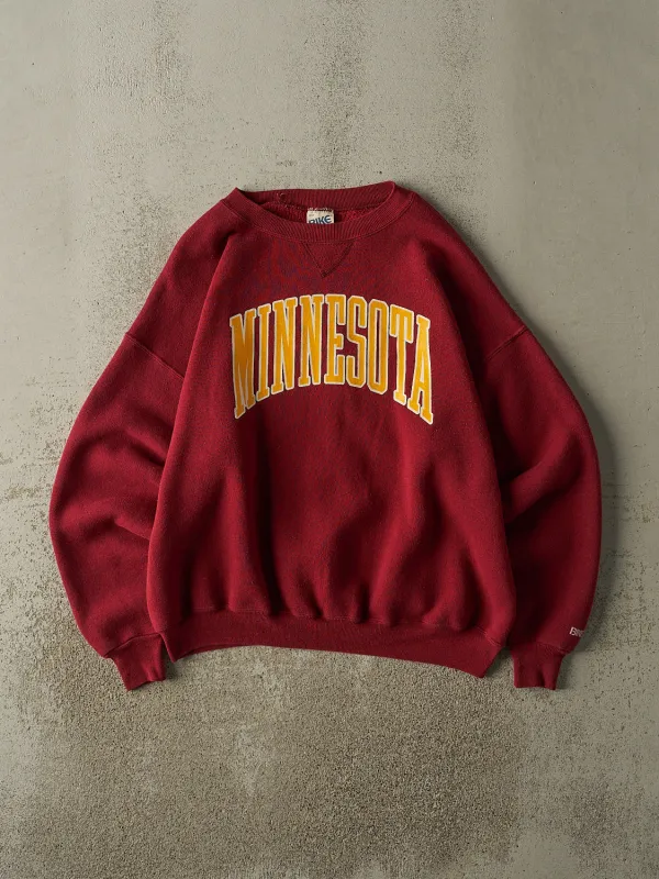 Vintage 80s Burgundy University of Minnesota Crewneck (L/XL) sold by Rebalance Vintage